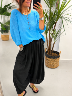 Basic Cotton Top - Turquoise