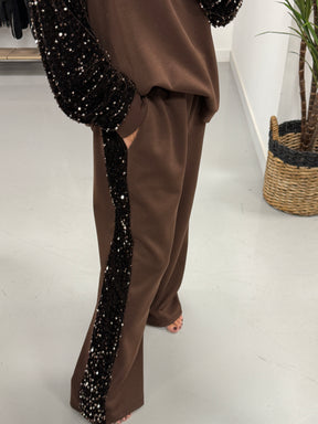 The Scuba Sequin Two Piece - Chocolate