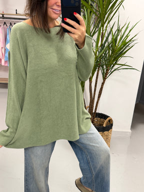 The Chelsea Round Neck Knit - Sage Green