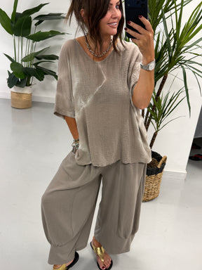 Sahara Cropped Pants - Taupe
