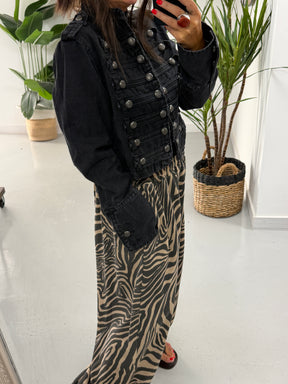 The Jude Cropped Military Denim Jacket