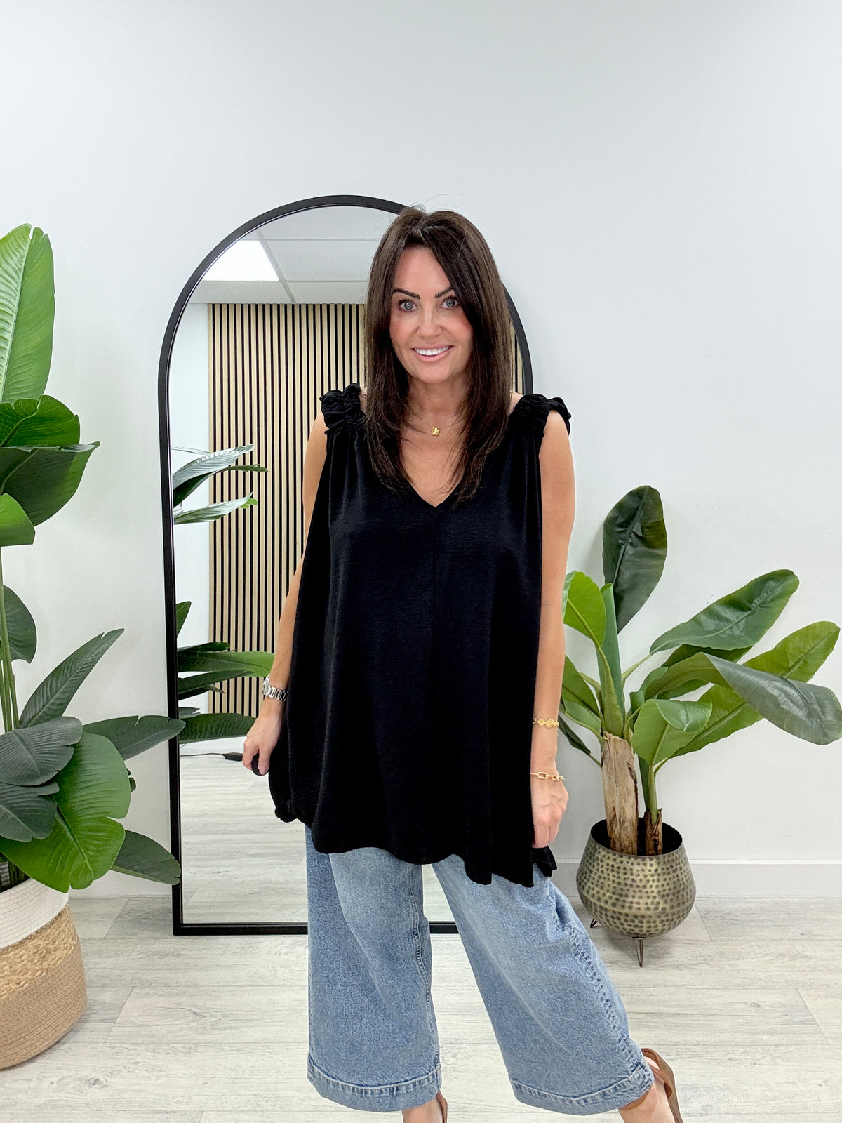 Ruched Vest - Black