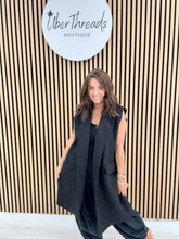 Longline Boucle Button Waistcoat - Black