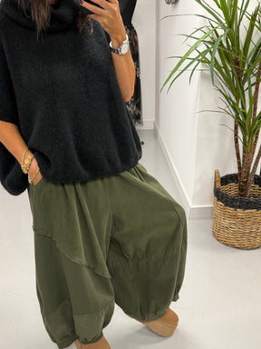 Needlecord Hybrid Cocoon Trouser - Khaki