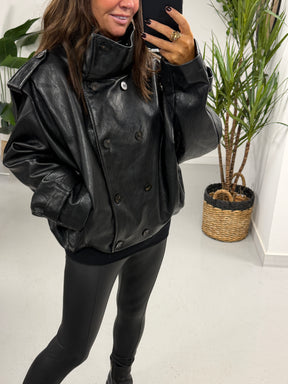 The Braxton PU Jacket - Black (Size 10-16) PRE ORDER