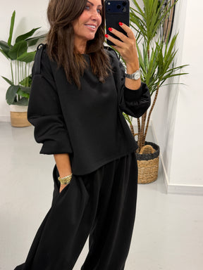 The Soft Touch Military Boxy Sweat - Black