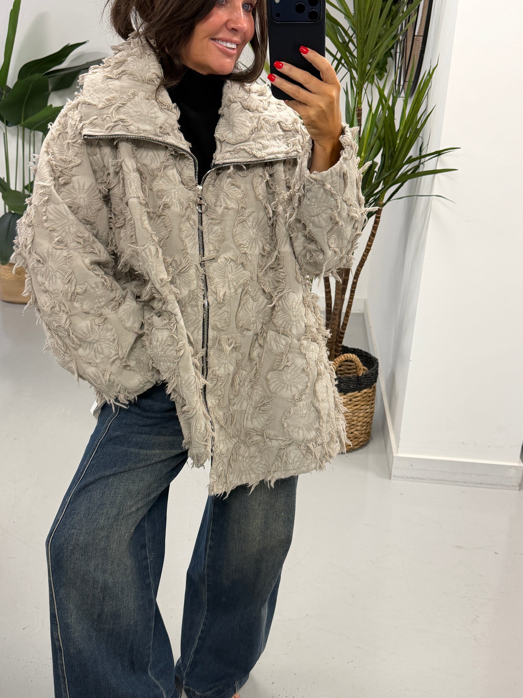 Shelby Shaggy Jacket - Stone