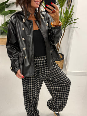 The Charlbury Check Joggers - Black
