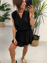 The Crinkle Frill Playsuit - Black