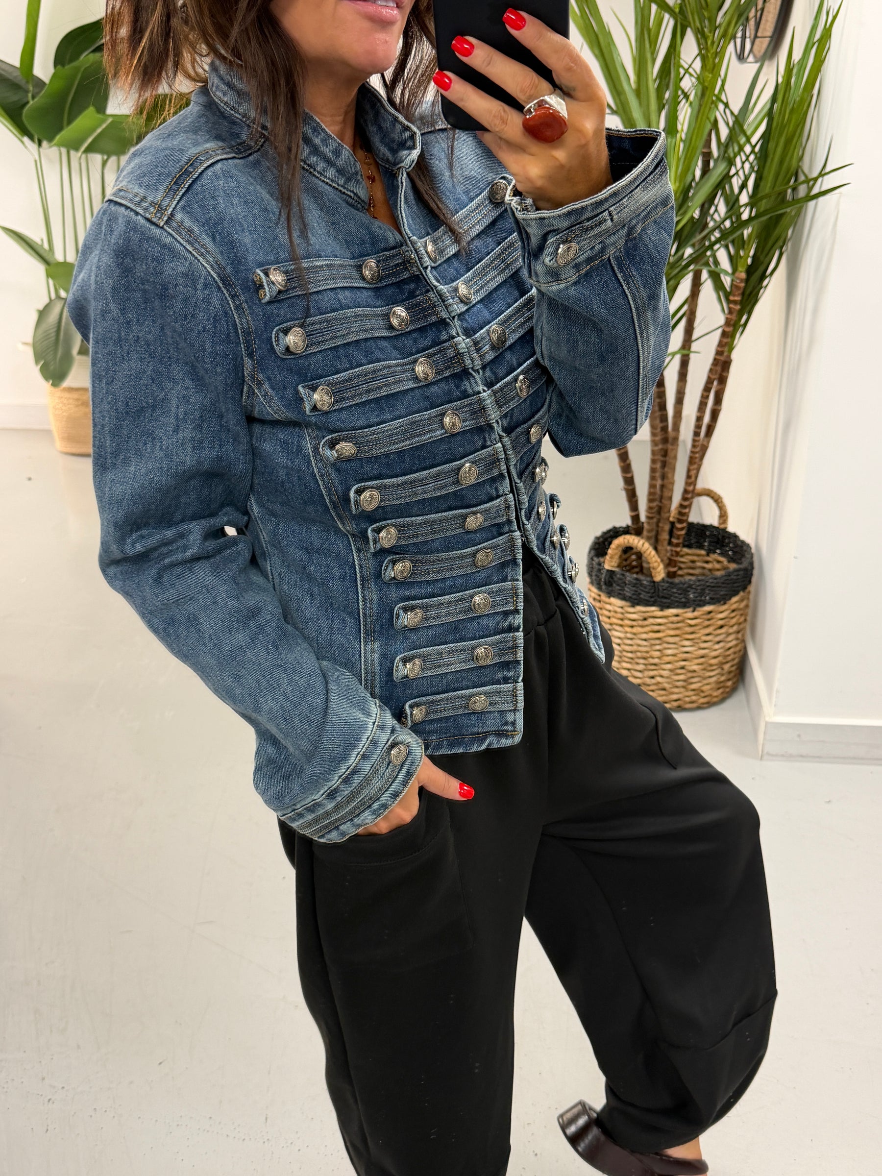 Abby Military Denim Jacket