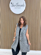 Longline Boucle Button Waistcoat - Black/Grey