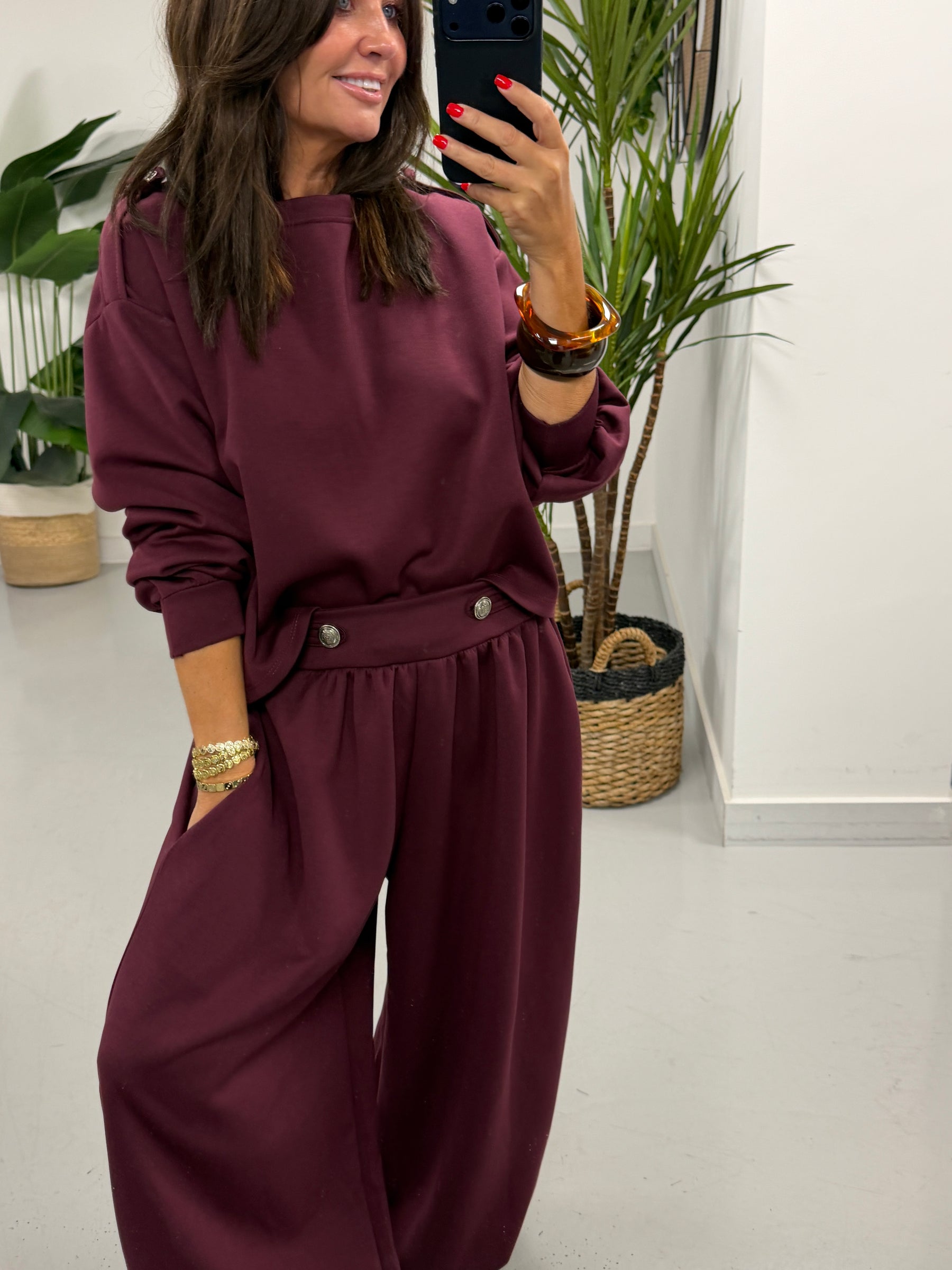 The Soft Touch Military Boxy Sweat - Wine