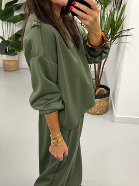 The Soft Touch Military Boxy Sweat - Khaki