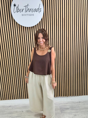 The San Marino Swirl Top - Chocolate