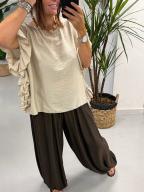 The Side Frill Tunic - Cream