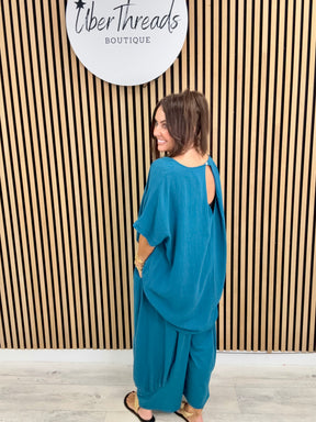 Sahara Split Button Back - Teal