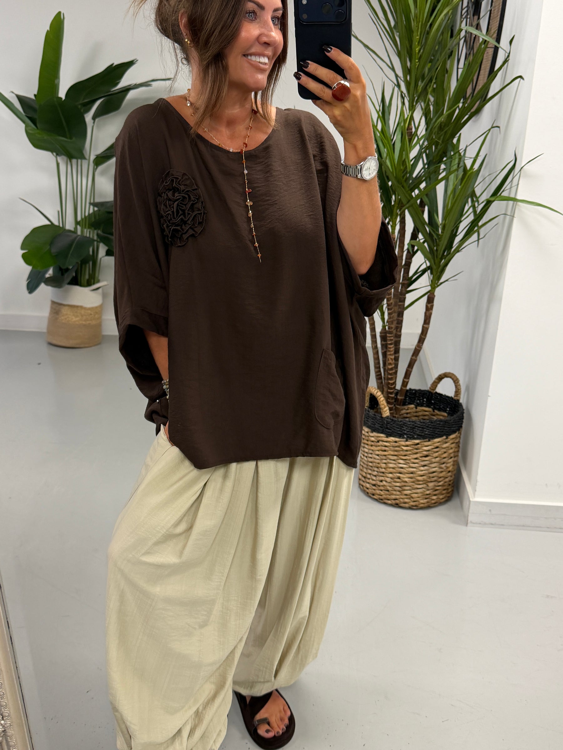 Roxie Pocket Tunic - Chocolate