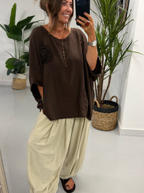 Roxie Pocket Tunic - Chocolate