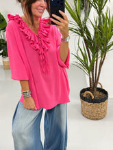 Luna Double Ruffle Blouse - Cerise