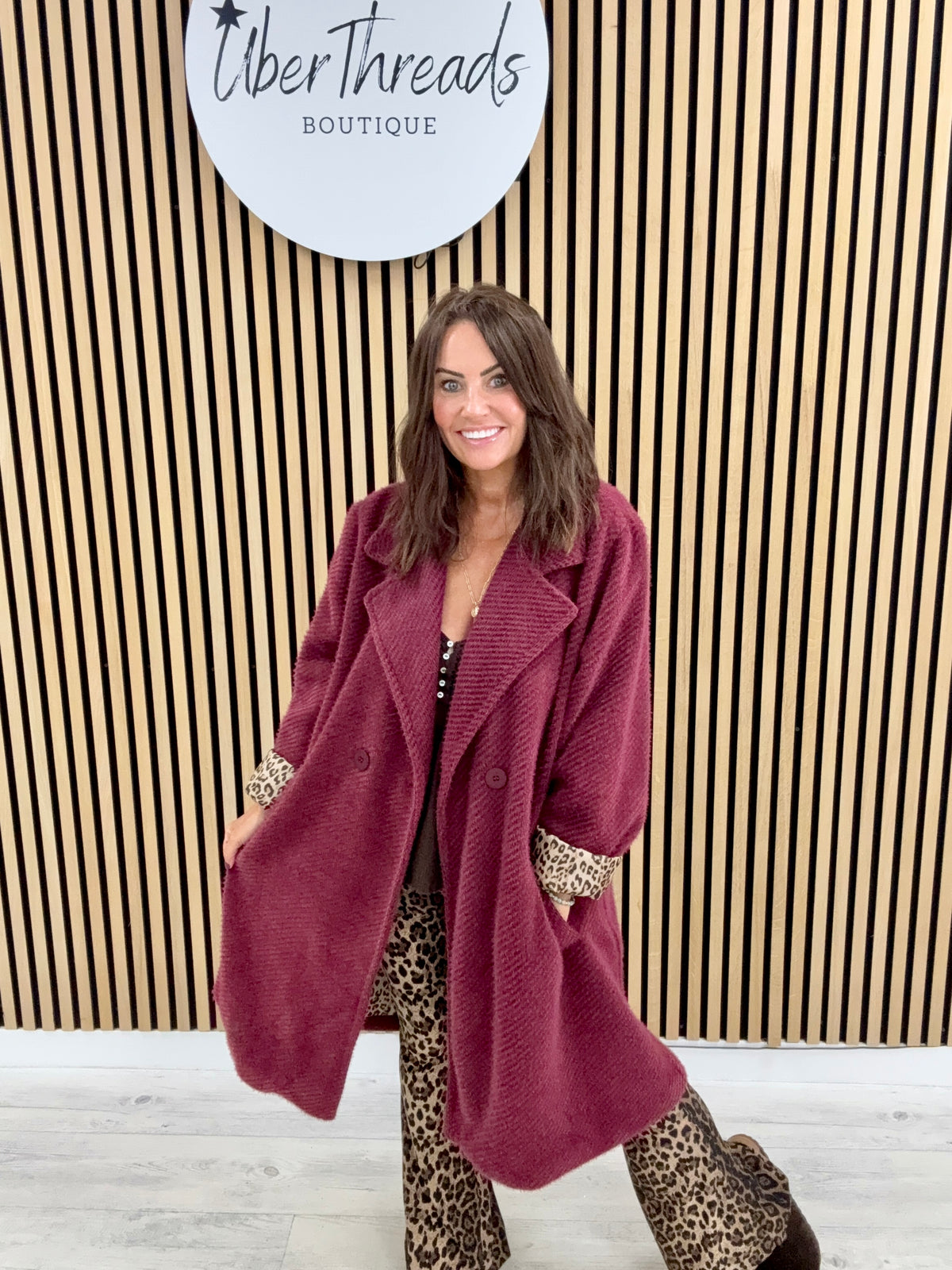 The Boyfriend Blazer Coat - Mulberry