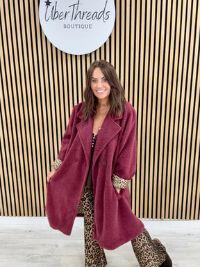 The Boyfriend Blazer Coat - Mulberry