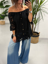 Lacey Button Bardot - Black