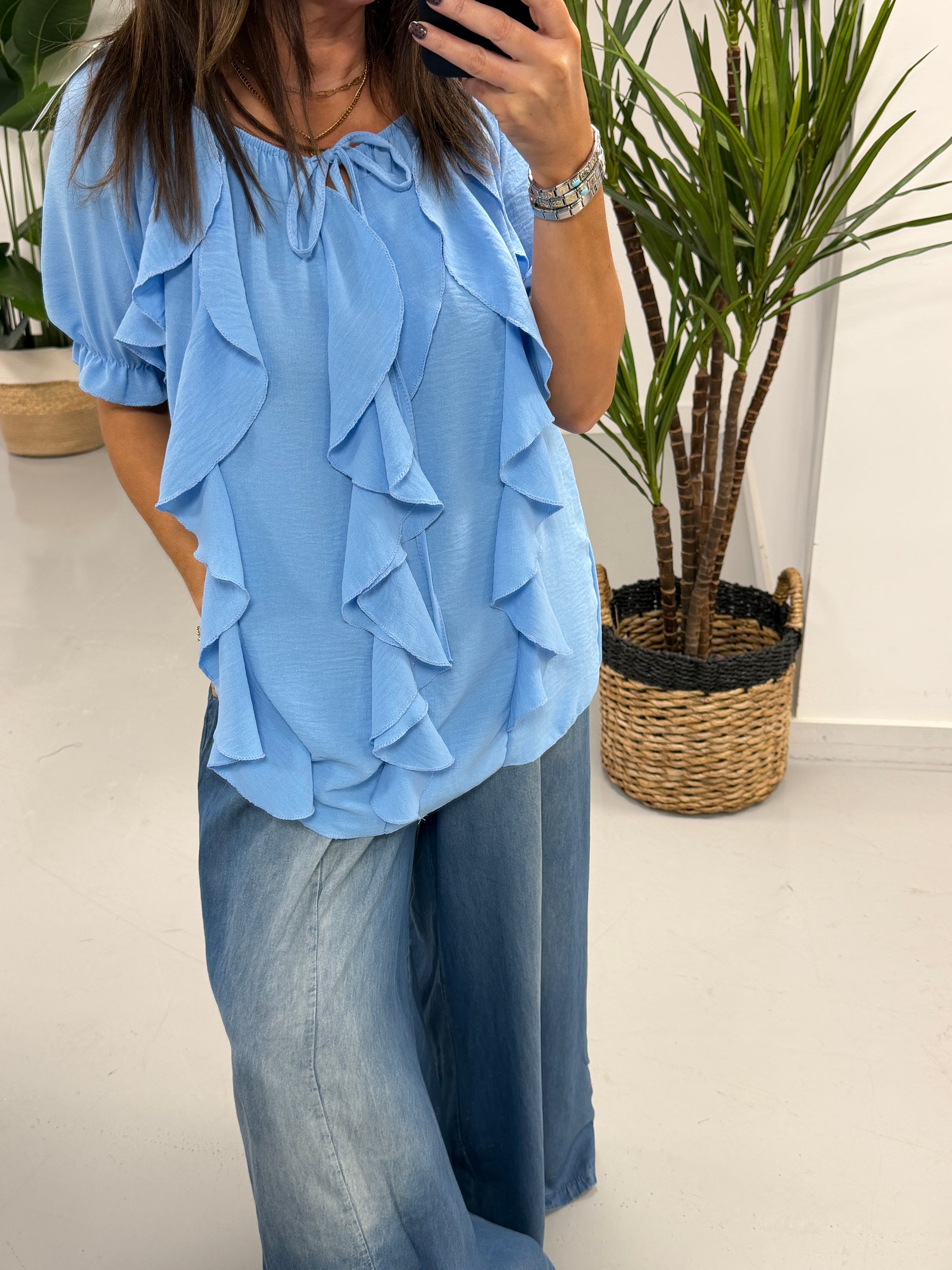 Summer Waterfall Blouse - Blue