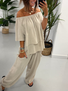Sahara Bardot Tunic - Stone