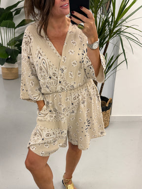 The Bandana Valencia Playsuit - Cream