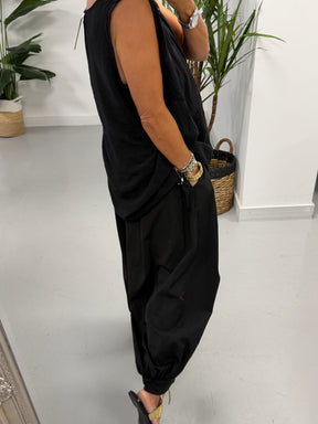 Paisley Embroidered Tunic - Black