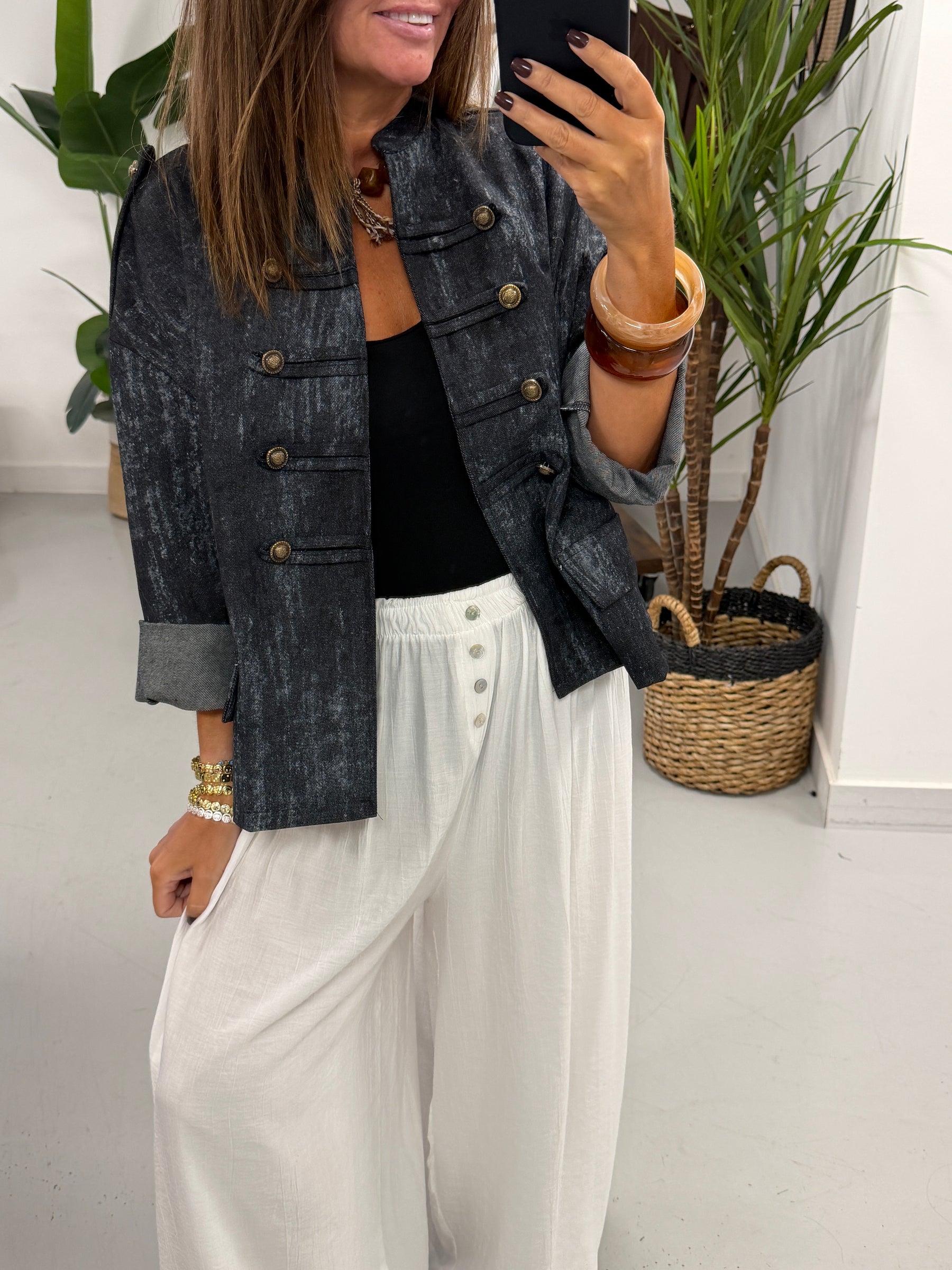 Zeta Otto Denim Military Jacket