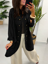 The Long Line Jersey Military Jacket - Black