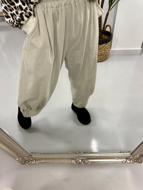 The Orla Needlecord Tapered Joggers - Cream