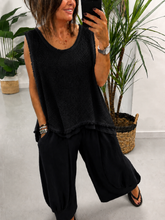 Distressed Mesh Tunic - Black