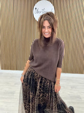 Crop Sleeve Knit - Dark Chocolate