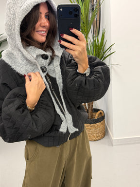 Ladies Button Snood - Grey