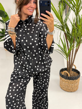 The Polka Stripe Jacket - Black