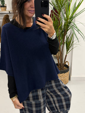 Gracie Crop Sleeve Knit - Navy