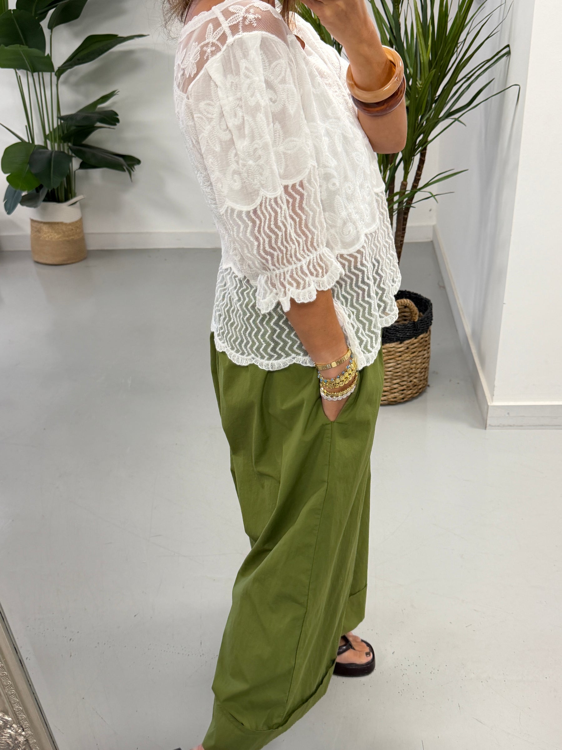 Lyra Lace Mesh Tunic - White