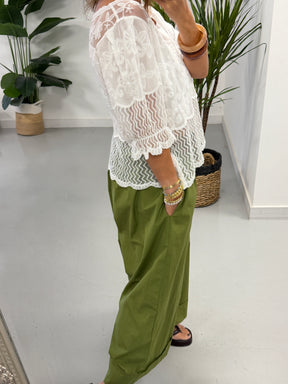 Lyra Lace Mesh Tunic - White