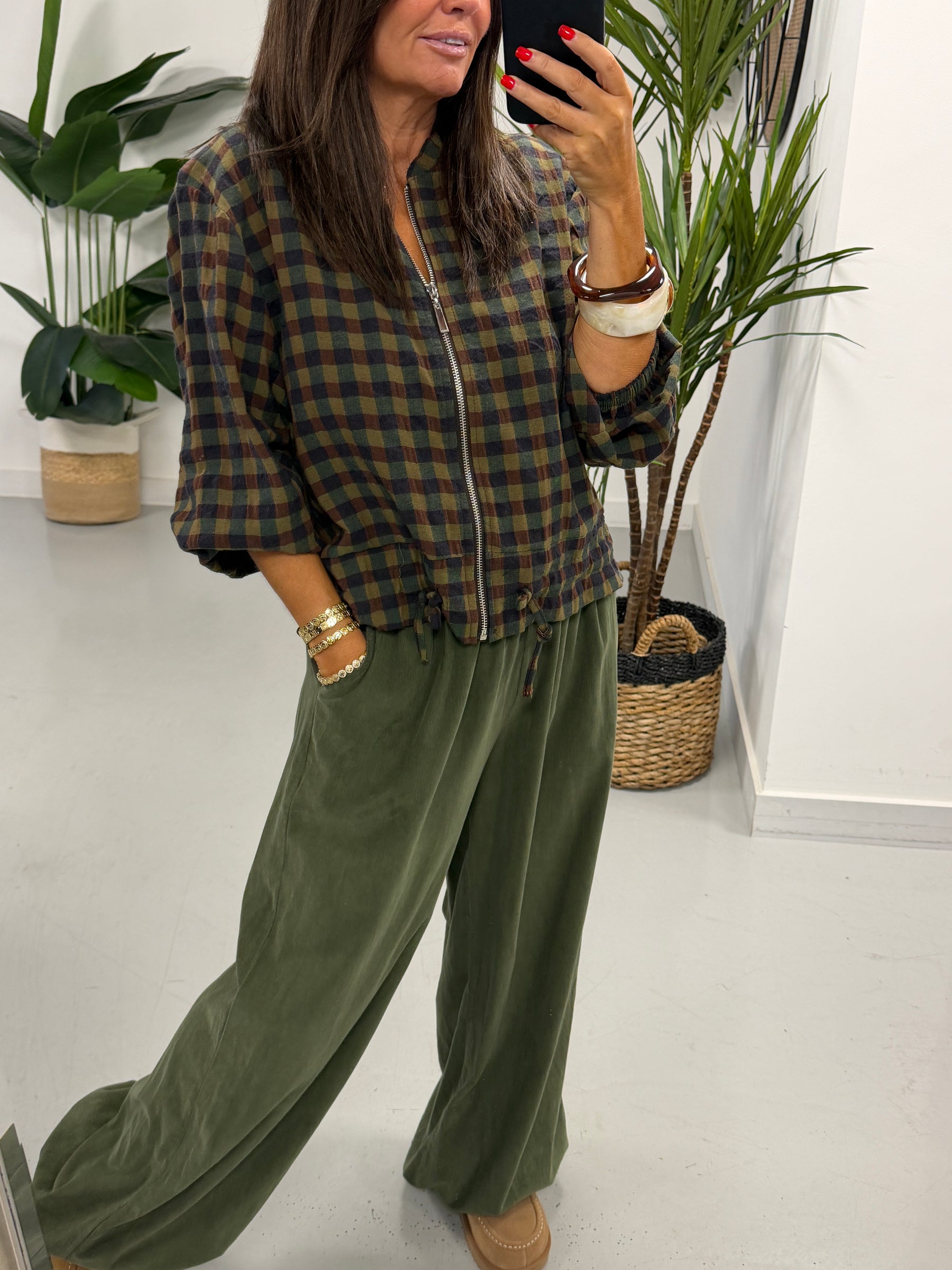 The Balloon Needlecord Trousers - Khaki