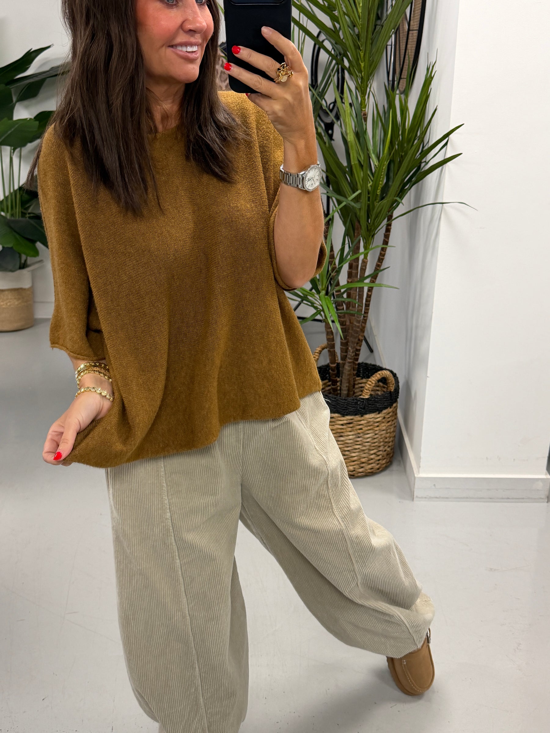 Gracie Crop Sleeve Knit - Copper (Size 10 - 18)