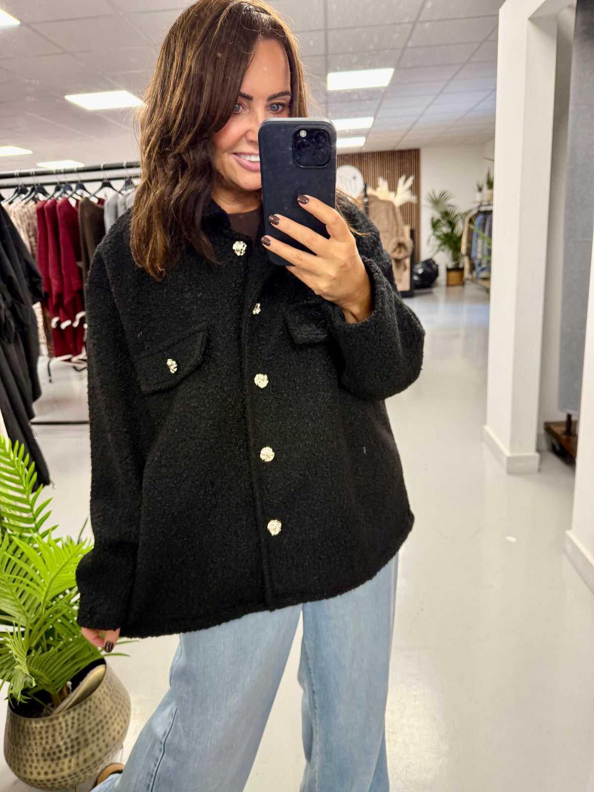 Military Boucle Jacket - Black