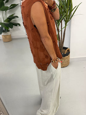 Florence Broderie Top - Rust