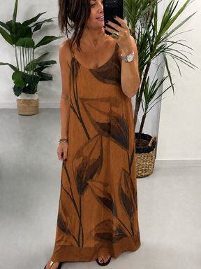 The Fly Out Flower Dress - Chocolate