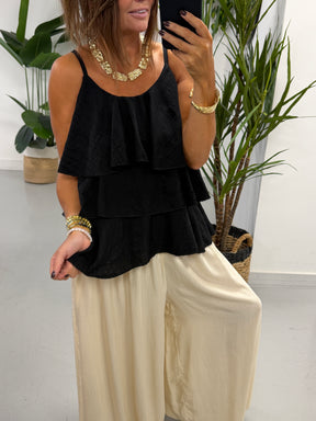 Crinkle Rara Top - Black