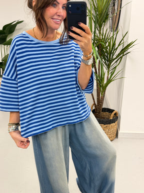 Sugar Rush Stripe Tee - Blue
