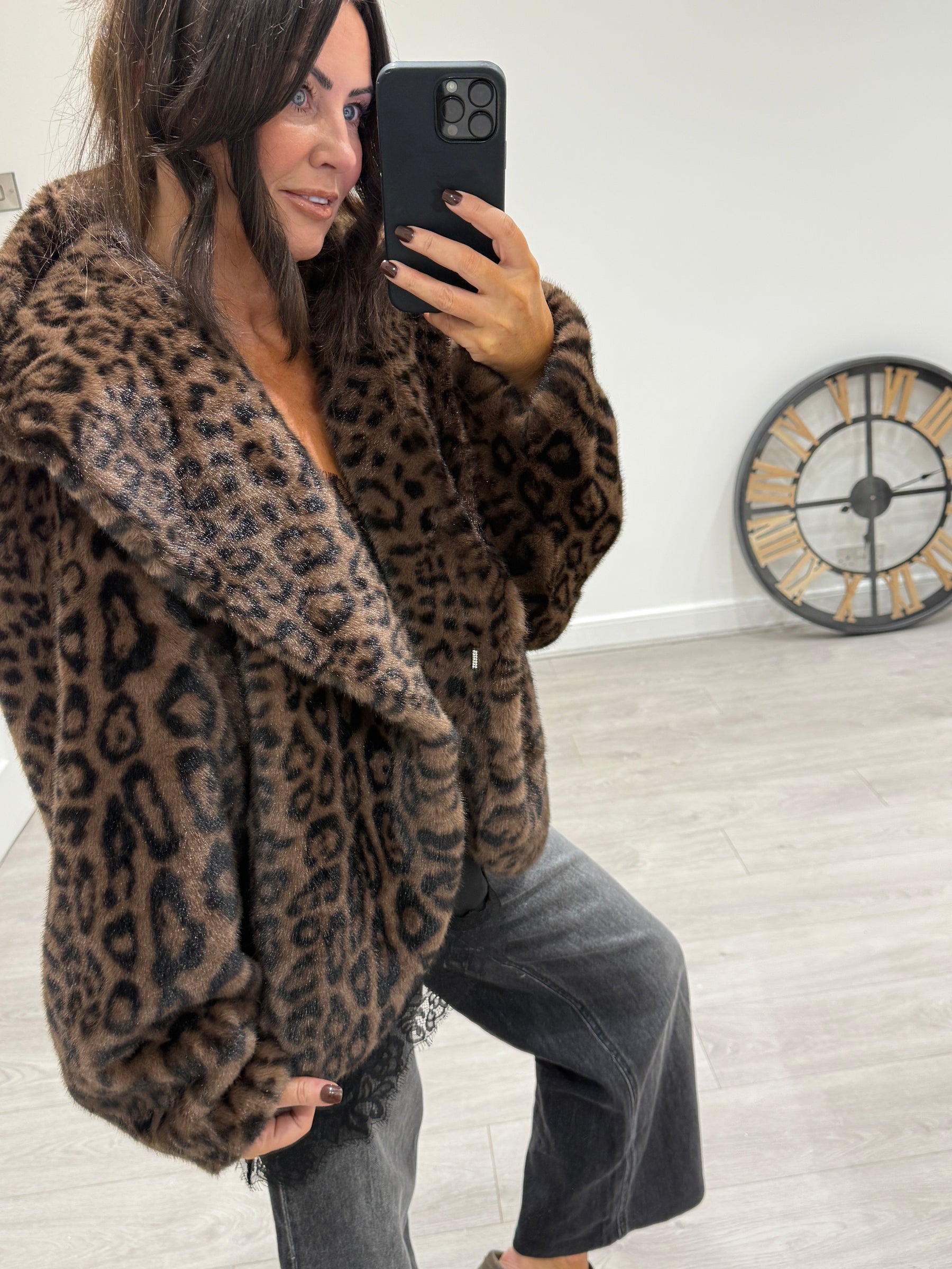 Dark Animal Hooded Faux Fur
