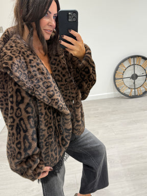 Dark Animal Hooded Faux Fur