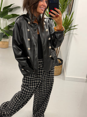 The Charlbury Check Joggers - Black